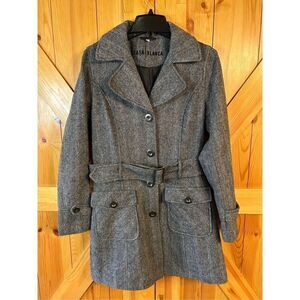 Casablanca houndstooth coat jacket wool blend charcoal EUR 38 US 6 (4875)
